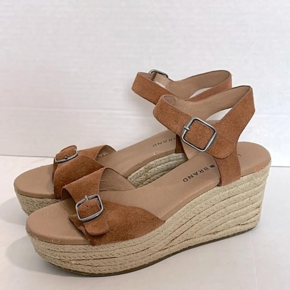Lucky Brand Women's Naveah leather Sandals Brown Size 8 M GUC